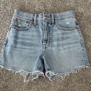 Madewell Light Blue Distressed Jean Shorts